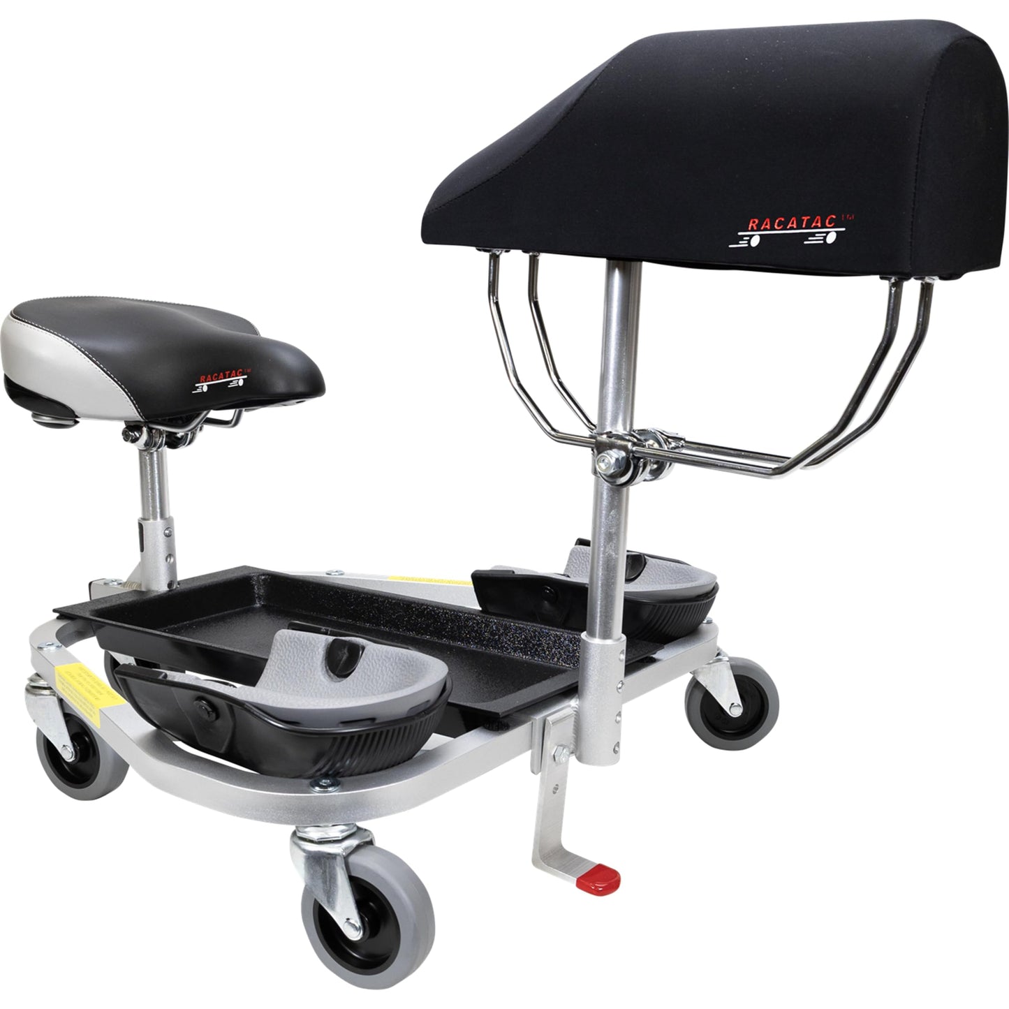 Racatac Kneeling Sitting Creeper with Chest Support and 3 Inch Casters, Rolling Knee Pads with Seat, Creeper for Flooring Installation, Assembled in USA, 01RAC3CS