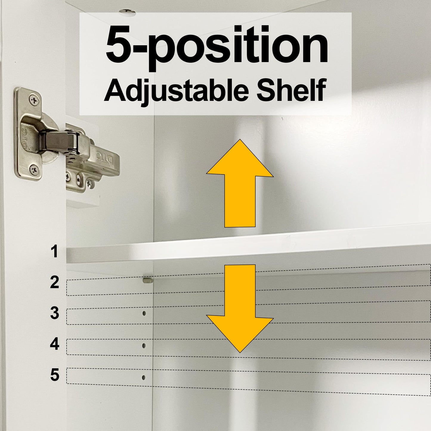 Over The Toilet Cabinet, Bathroom Storage Cabinet with Bottom Tissue Dispenser, 22"x28" Bathroom Wall Cabinet with Adjustable Shelves & Soft Close Doors, Above Toilet Cabinet with Gold Handles, White
