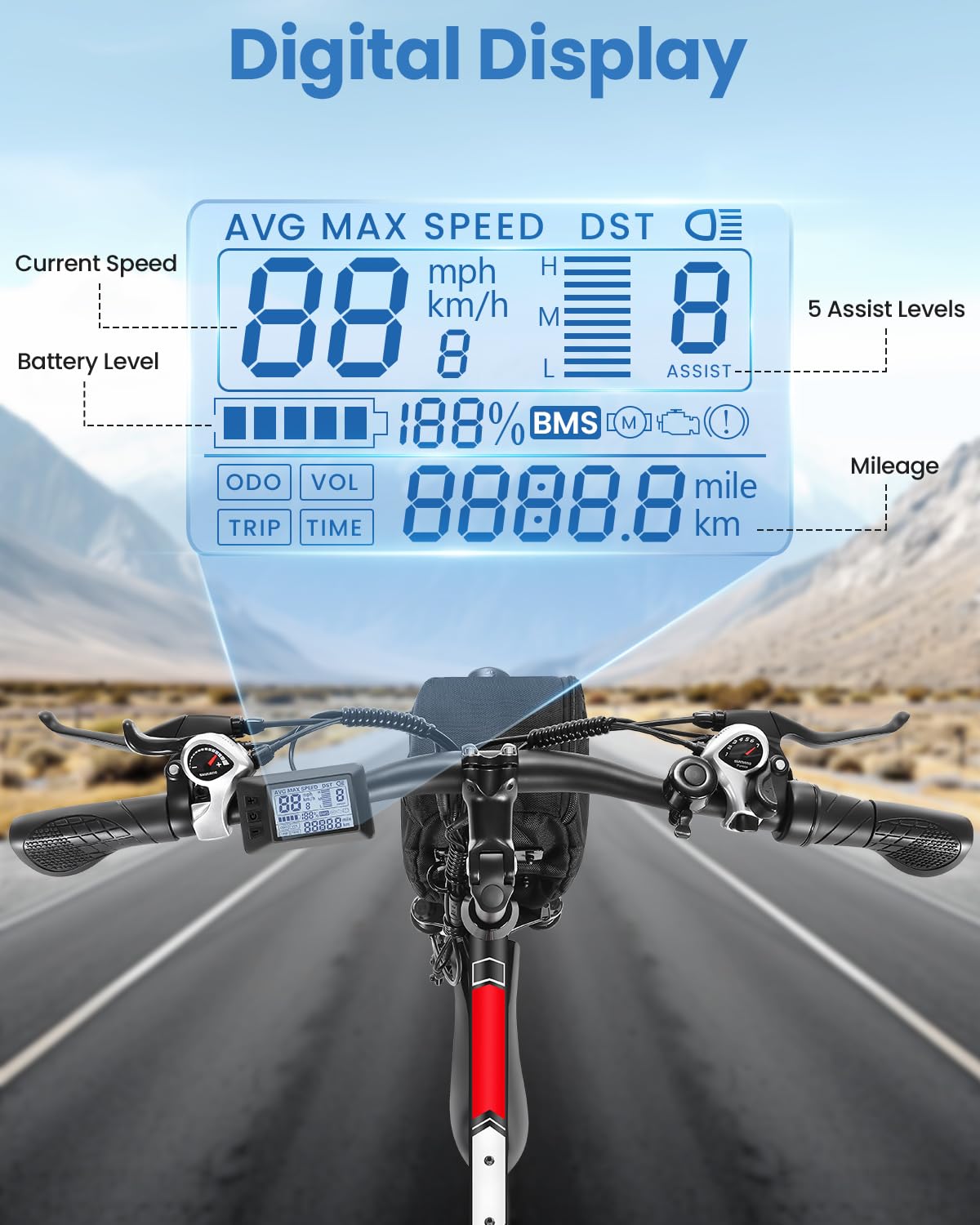 ANCHEER Electric Bike for Adults, Peak 749W Ebike, 26" Folding Electric Mountain Bike with Dual Shock Absorber, 48V Removable Battery Up to 50Miles, 19.8MPH Electric Bicycle, 21Speed, UL2849 Compliant