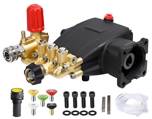 YAMATIC Horizontal Triplex Pressure Washer Pump 3/4" Shaft 2800-3700 PSI @ 2.5 GPM 5-8 HP Replacement Pump Compatible with Honda GC190 GX200 Simpson 90036 40224 40225 40226 Santoprene 41182