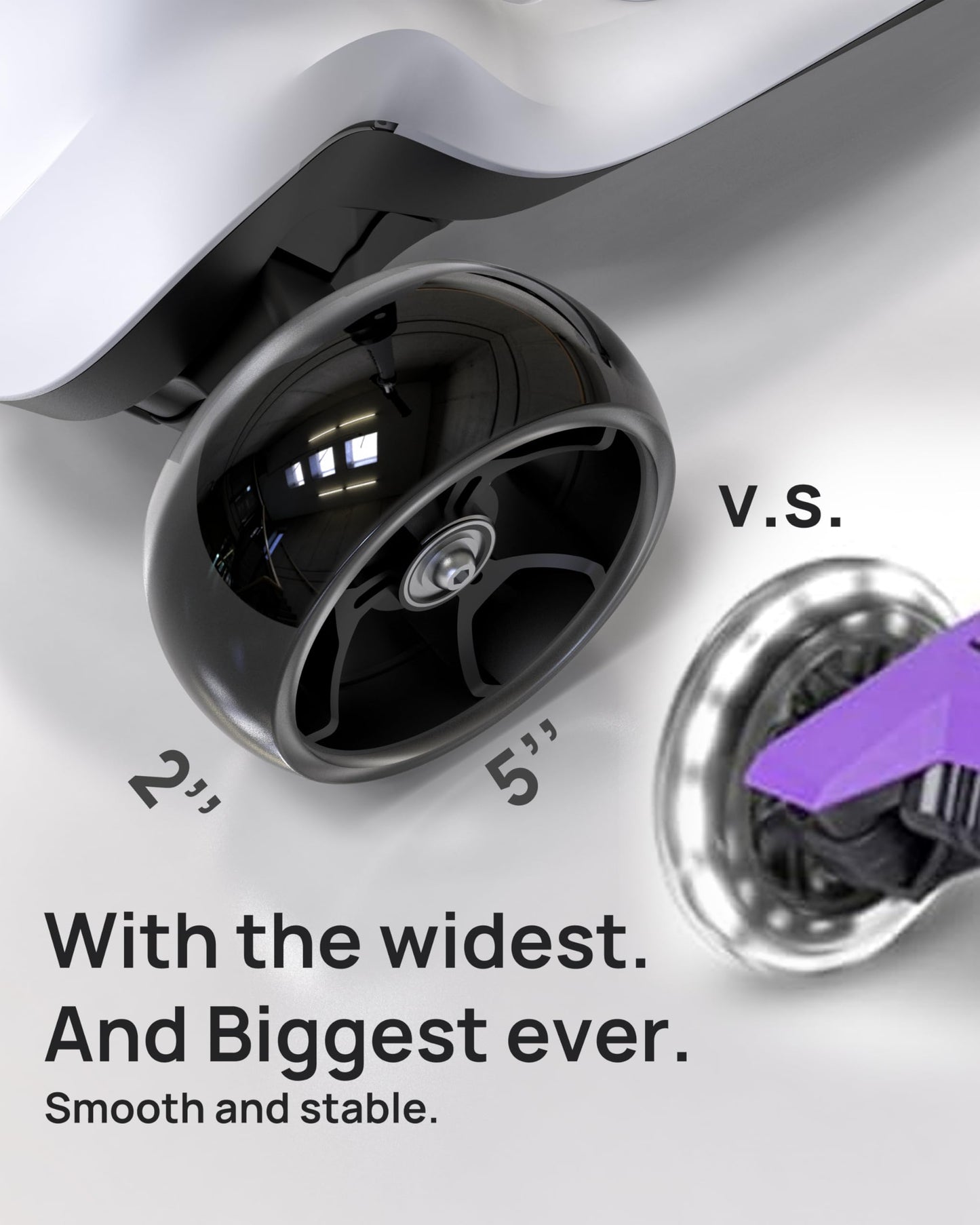 Elecorange Kid Scooter Electric Ages 4-9, Light Up 3 Wheels, Ride On Toys for Kid 4-8, 3 Wheel Electric Scooters for Kids, KickScooter for Children 5-7, Christmas Birthday Gift for Kids, Black, White