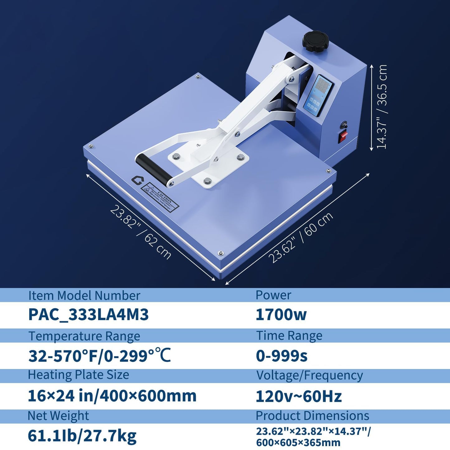 GAOMON Heat Press 16x24, Digital Professional Printer, Fast Heating Heat Press Machine with Adjustable Pressure Industrial Digital Heat Transfer Machine for t-Shirts, Clothes, Canvas Bags