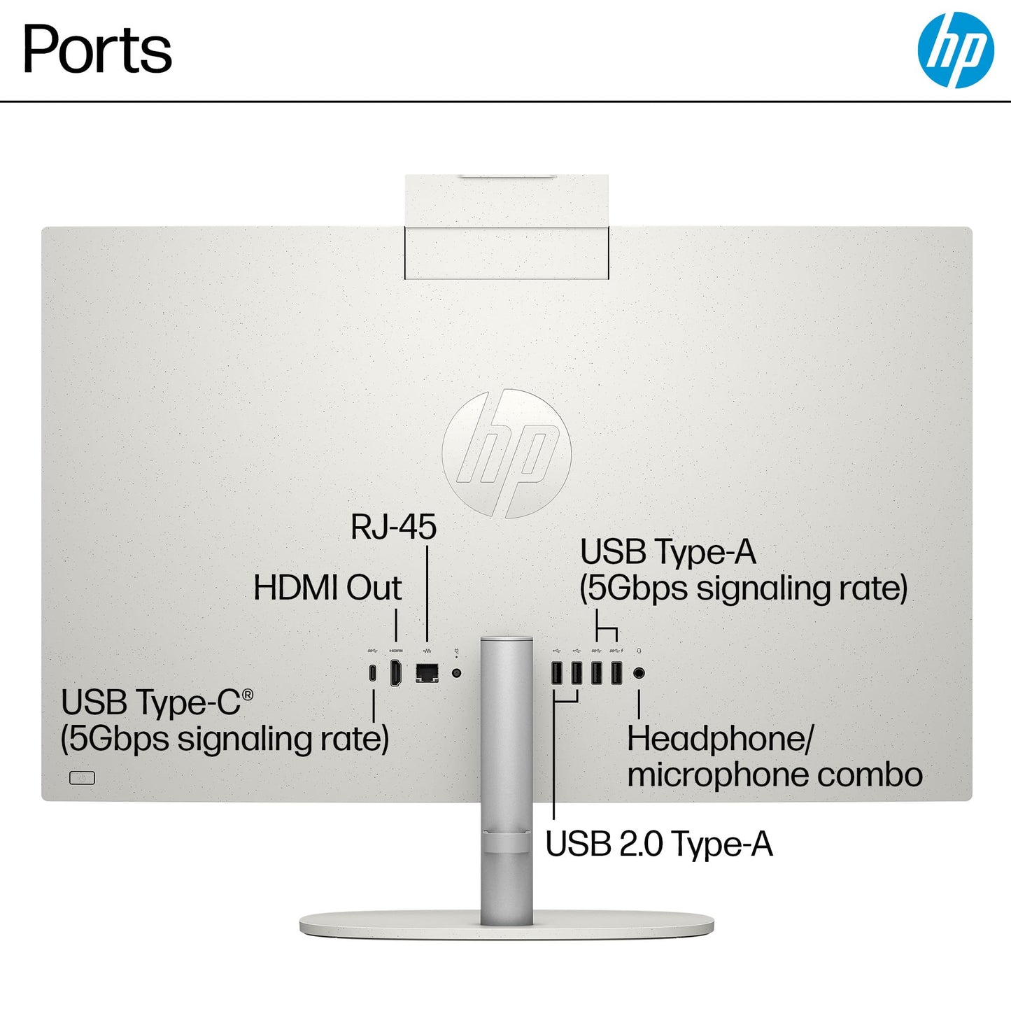 HP 24 inch All-in-One Desktop PC, FHD Display, AMD Ryzen 7 7730U, 16 GB RAM, 512 GB SSD, AMD Radeon Graphics, Windows 11 Home, 24-cr0032 (2024)