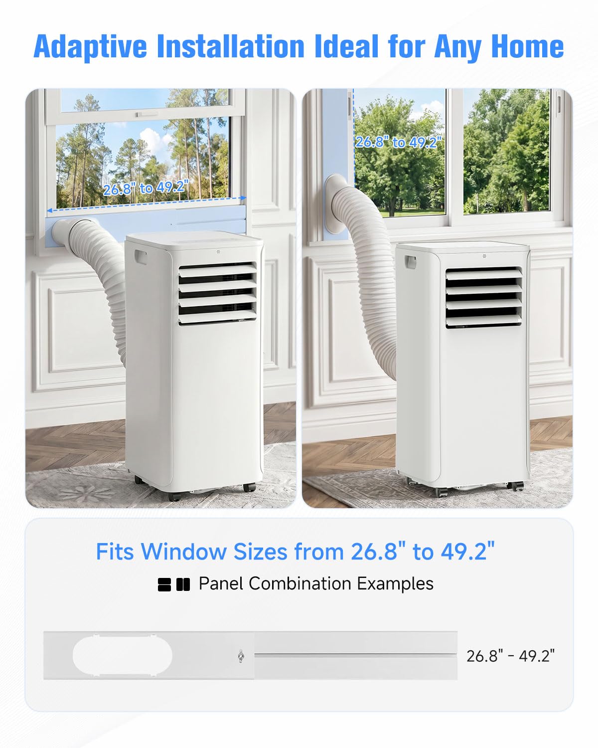 12000 BTU Portable Air Conditioner, 3-in-1 AC Unit with Dehumidifier & Fan Mode, Quiet Operation for Bedroom, Cools up to 550 sq.ft, 24-Hour Timer, Remote & Window Installation Kit Included