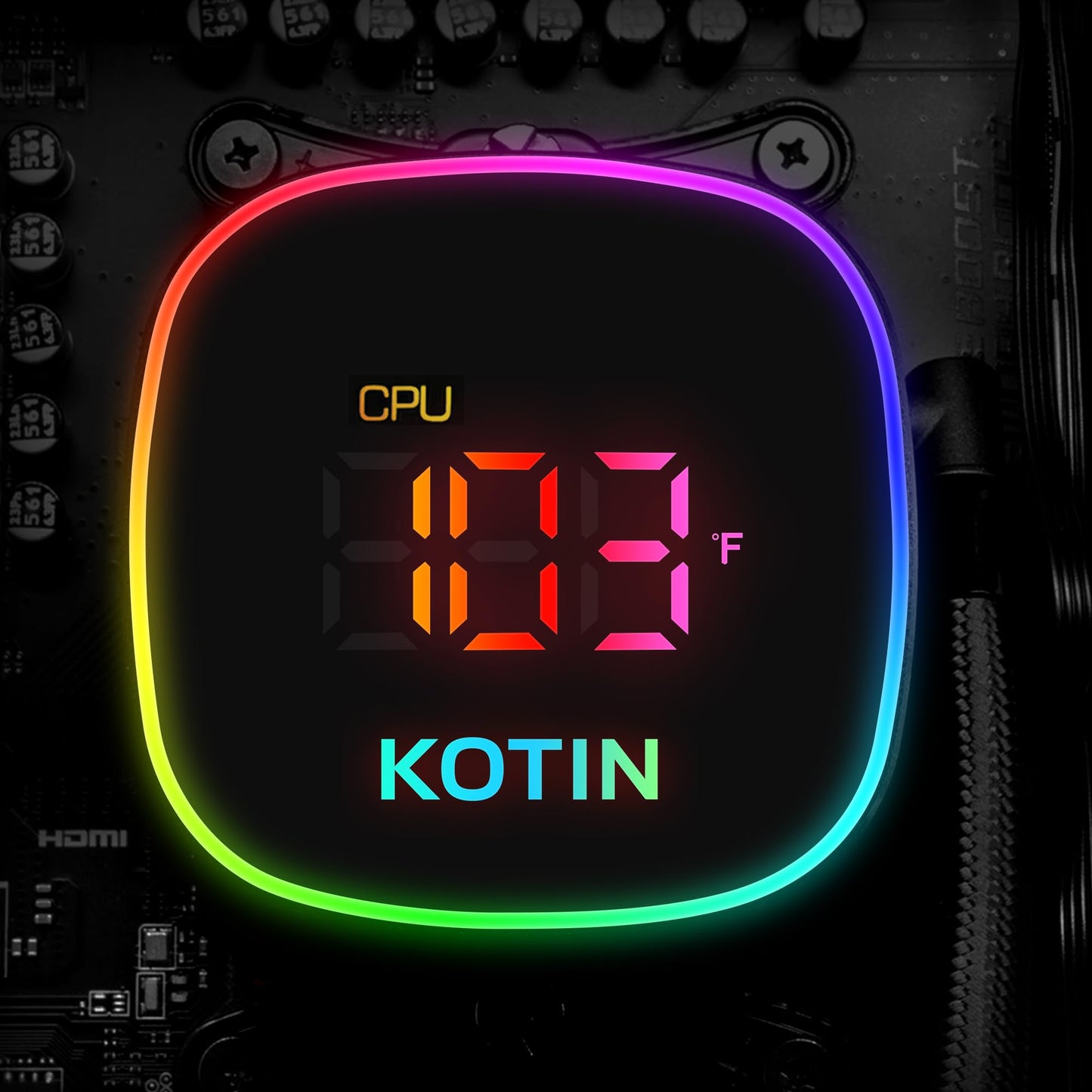 KOTIN Prebuilt Gaming PC Desktop Computer, Ryzen 7 9700X, GeForce RTX 5060 8GB, 32GB DDR5 6000MHz, 1TB PCIe 4.0 SSD, 11.3" Display, 360mm Liquid Cooler, WiFi 7, Windows 11 Home, ARGB Gaming Tower G60B
