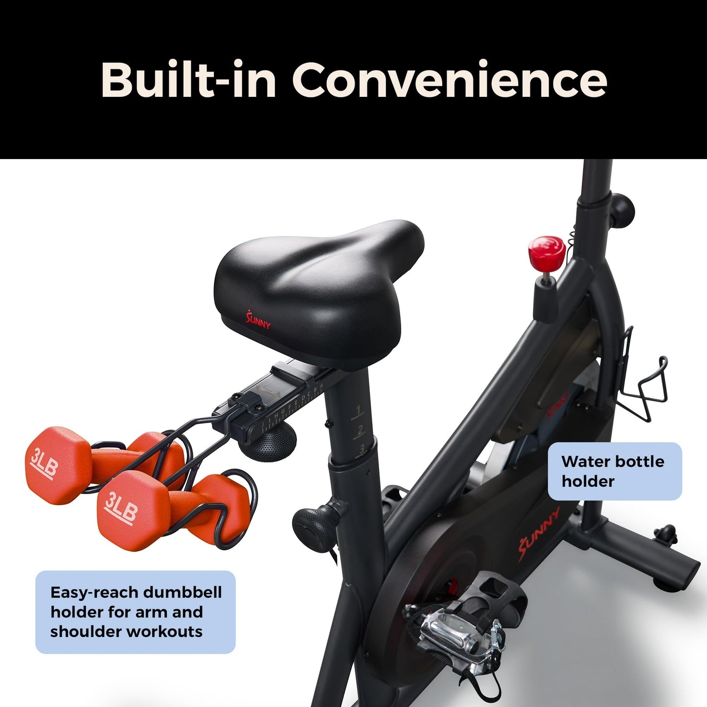Sunny Health & Fitness Vega Smart Indoor Cycling Bike – Magnetic Resistance Exercise Bike with SunnyFit App, Quiet Belt Drive & Family-Friendly Home Cardio Design