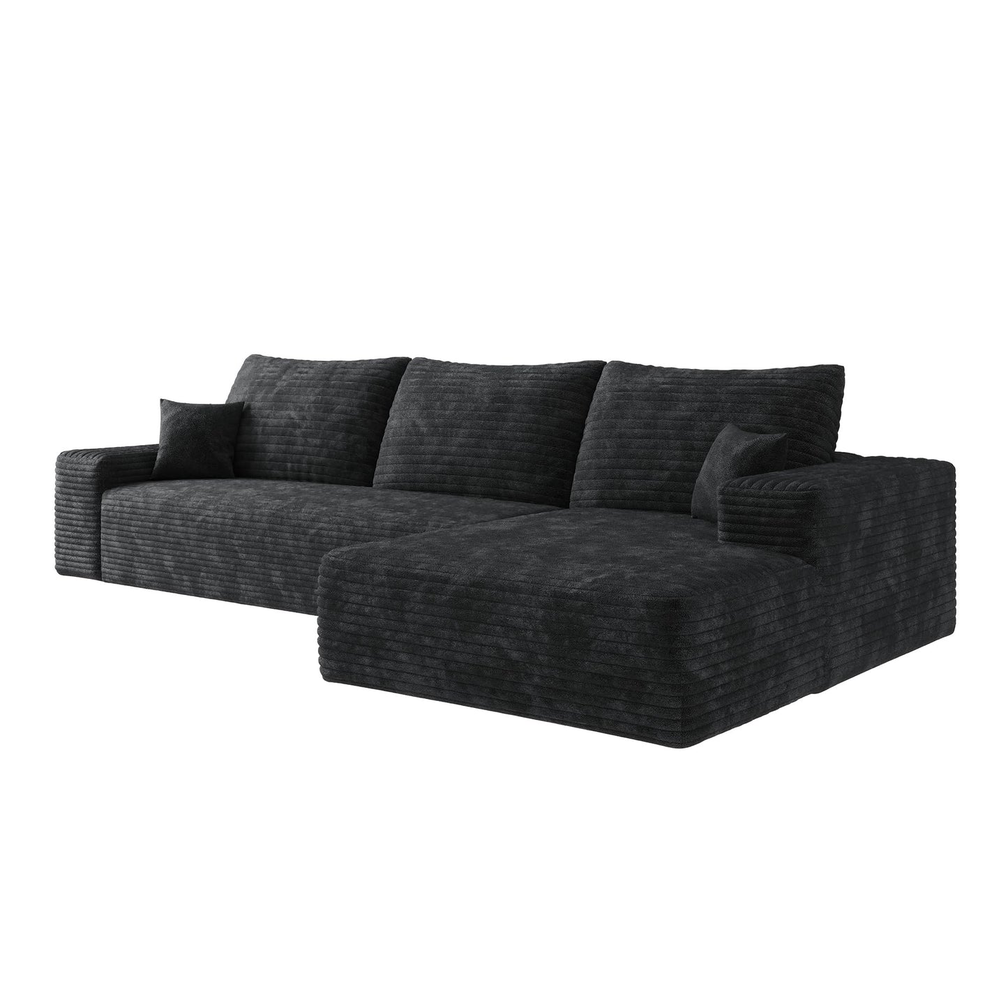 107" Oversized Cloud Sectional Sofa Boneless Couches for Living Room, Right Facing Chaise Modular L Shaped Corner Couch with Deep Seat, Memory Foam Compressed Sofa, No Assembly Required