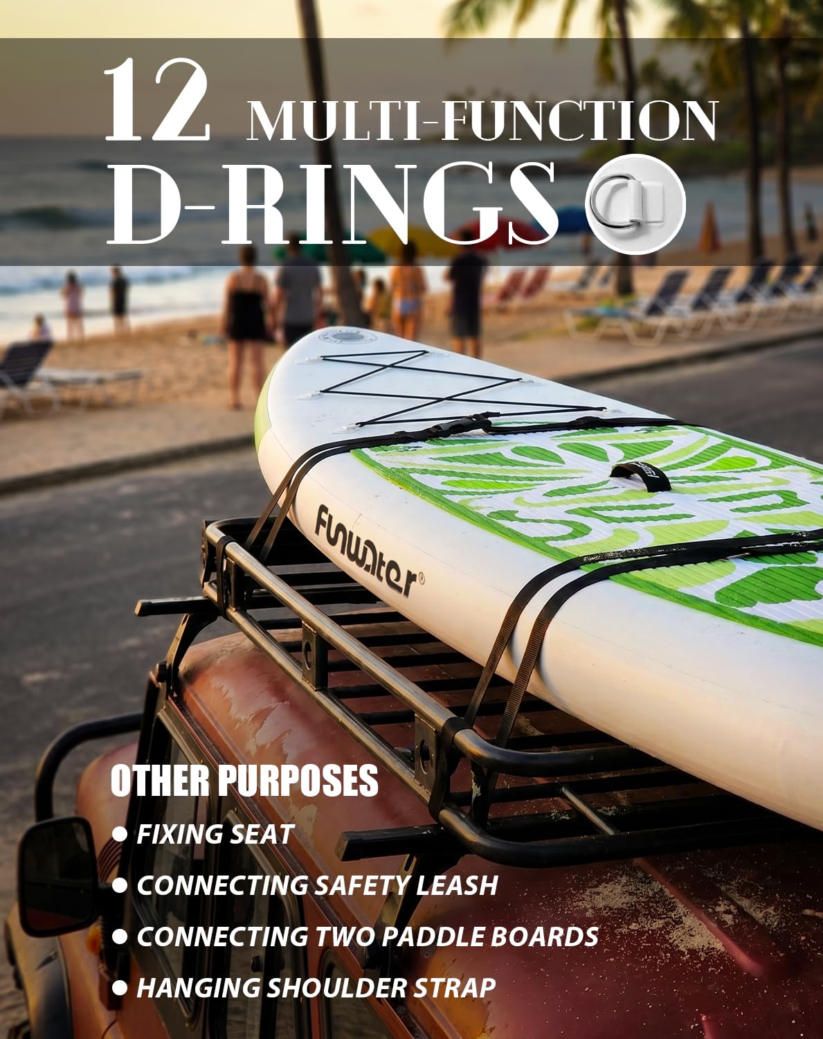 FunWater Inflatable 10'6×33"×6" Ultra-Light (17.6lbs) SUP for All Skill Levels Everything Included with Stand Up Paddle Board, Adj Floating Paddles, Pump, ISUP Travel Backpack, Leash,Waterproof Bag