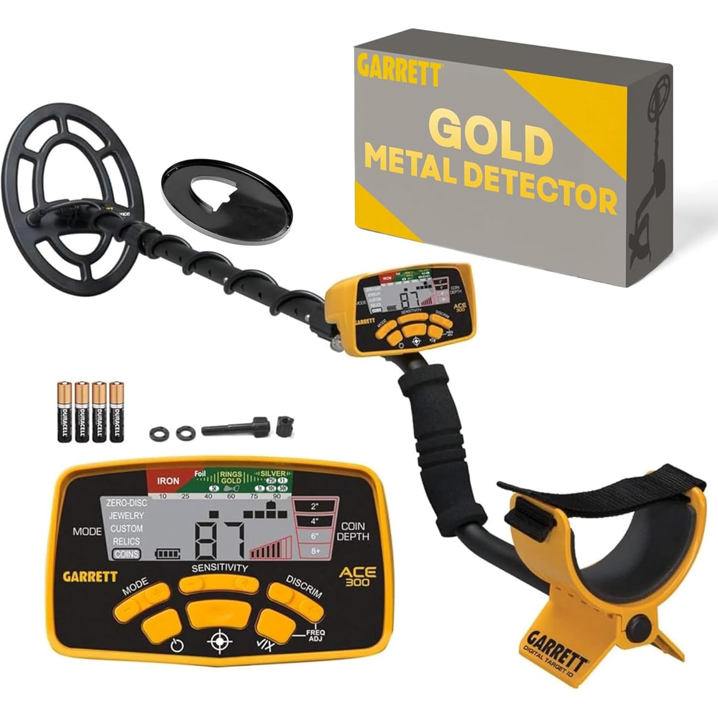 Garrett ACE 300 Metal Detector for Adults - Made in the USA - Gold Metal Detector - Waterproof Coil, Plus Accessories