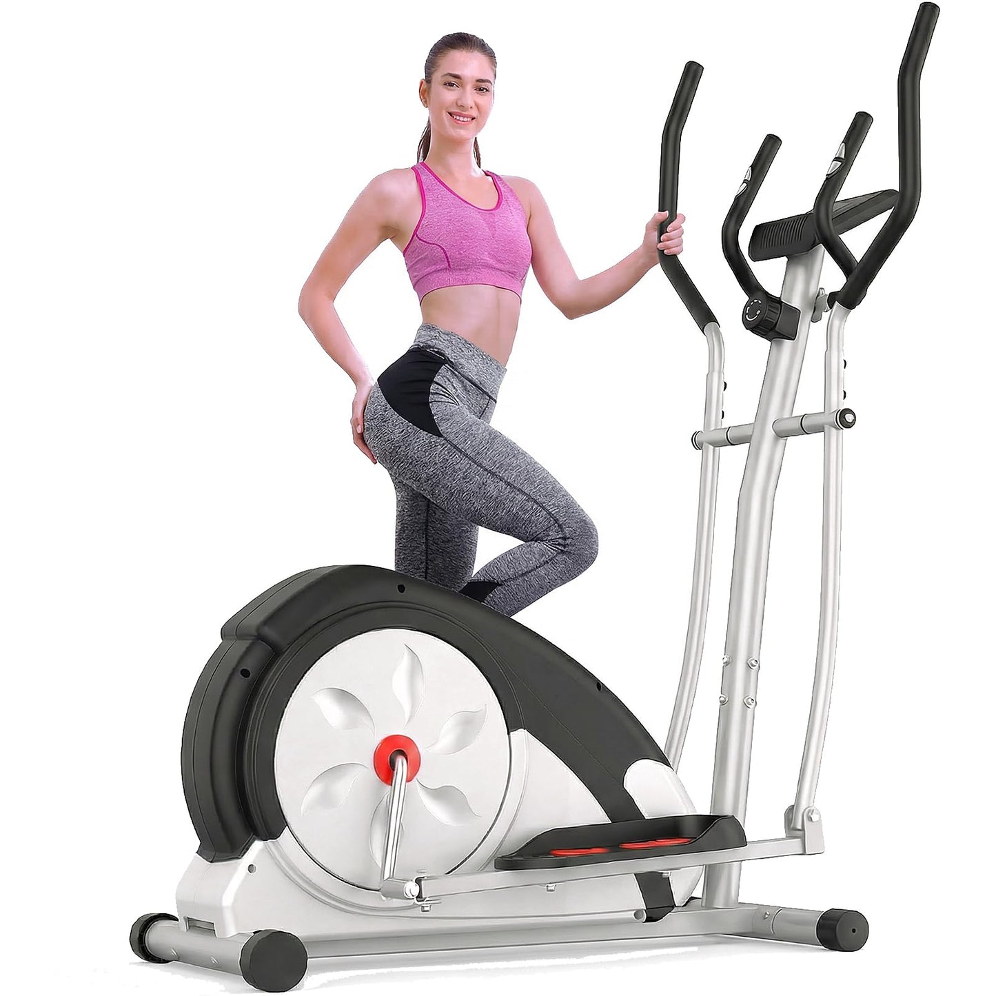 ANCHEER Elliptical Exercise Machine, Elliptical Trainer for Home Gym, Exercise Equipment 500Lbs Max Weight, Ultra-Silent Elliptical Machine, with Pulse Rate Grips & Smooth Resistance Levels