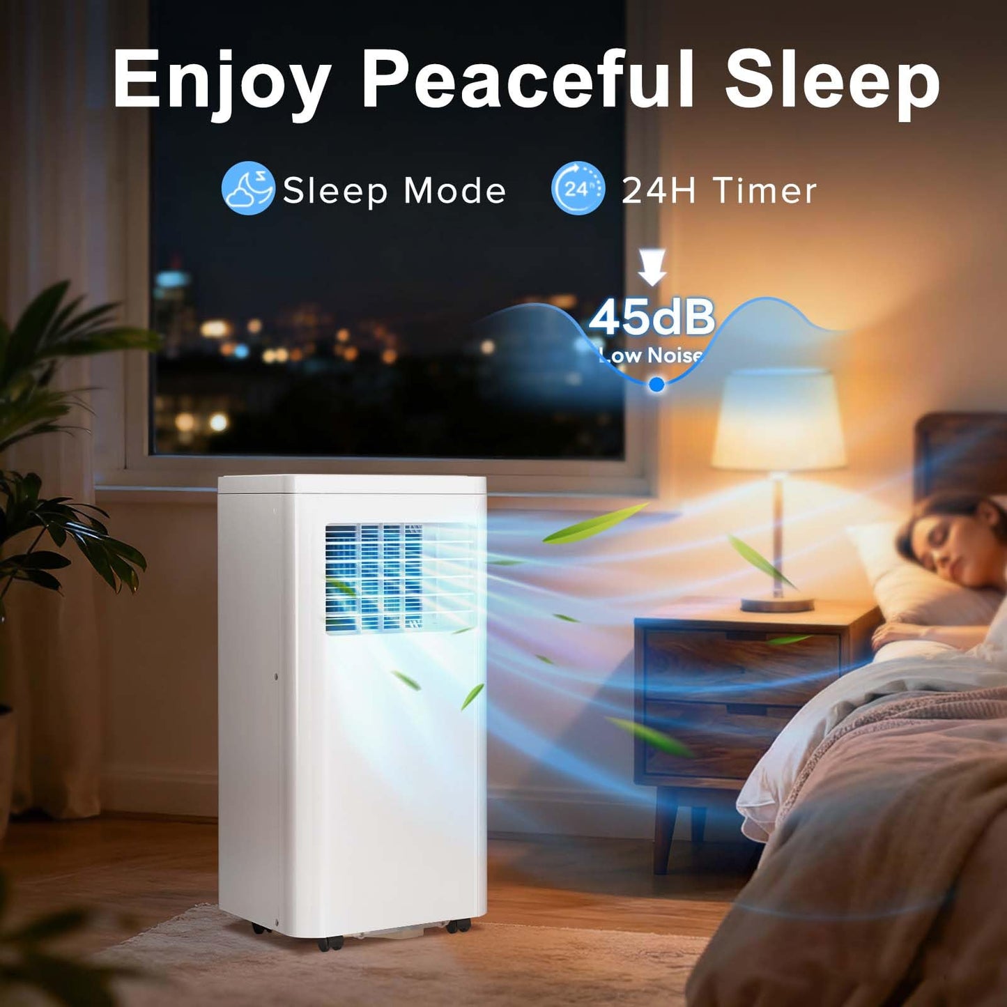 Antarctic Star Portable Air Conditioner 8,050 BTU for Rooms up to 450 Sq. Ft, 4 Modes Portable AC Unit with Cooling, Dehumidifier, Fan & Sleep, Remote Control, 24H Timer & Window Kit for Bedroom