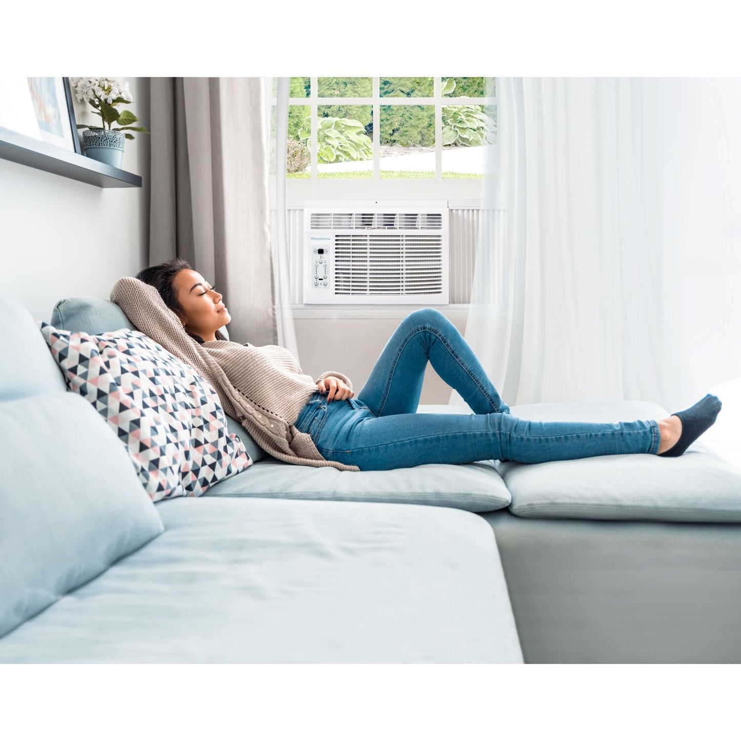 Keystone 5,000 BTU Window Air Conditioner and Dehumidifier, Window AC Units for Apartment, Living Room, Bathroom, and Small Rooms up to 150 Sq. Ft., Quiet Window Air Conditioners with Remote Control