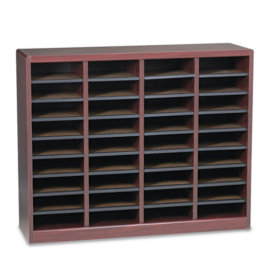 Safco Products 9321MH E-Z Stor Wood Literature Organizer, 36 Compartment, Mahogany