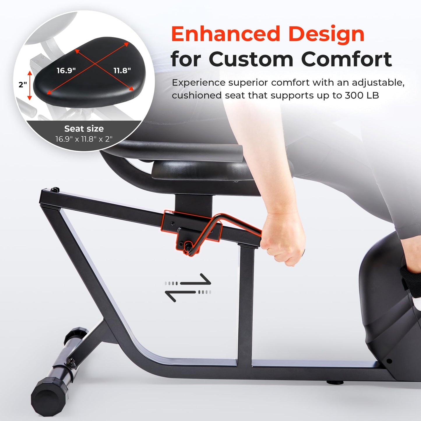 Sunny Health & Fitness Heavy-Duty Recumbent Smart Bike, Wide Cushioned Seat & Back, Cycling Workout Machine, Bicycle Exercise for Adult/Seniors at home, Free SunnyFit App - SF-RB4616SMART