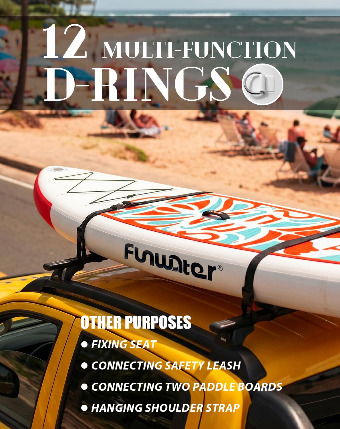 FunWater Inflatable 10'6×33"×6" Ultra-Light (17.6lbs) SUP for All Skill Levels Everything Included with Stand Up Paddle Board, Adj Floating Paddles, Pump, ISUP Travel Backpack, Leash,Waterproof Bag