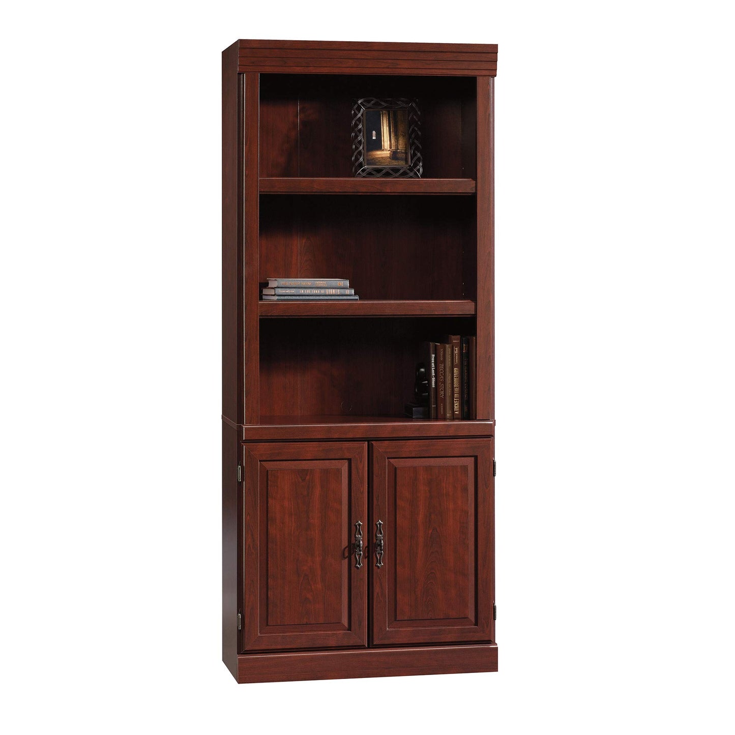 Sauder Heritage Hill Library With Doors/ Book shelf, Classic Cherry finish