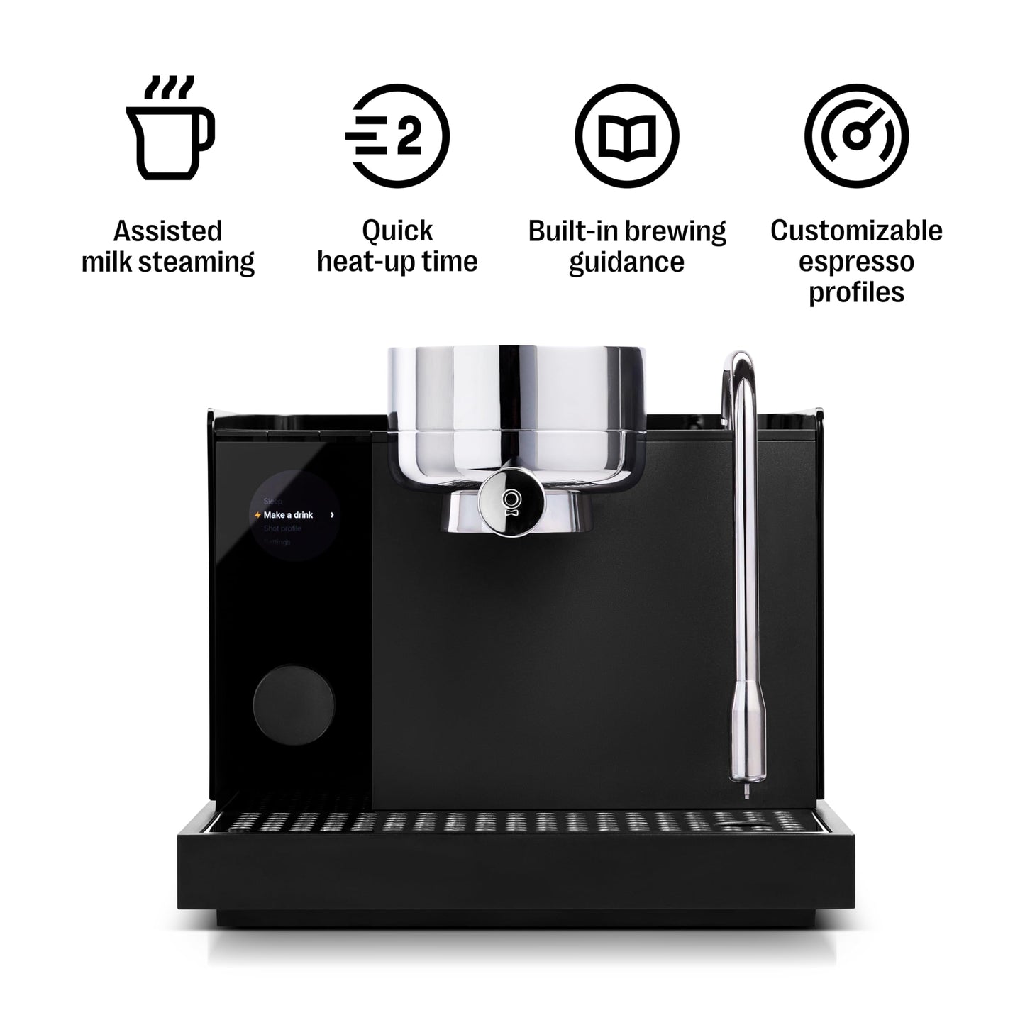 Fellow Espresso Series 1 – Home Espresso Machine – Heats in Under 2 Minutes, Precise Temperature Control, Pressure Profiling, Built-In Guidance, Assisted Milk Steaming, Matte Black