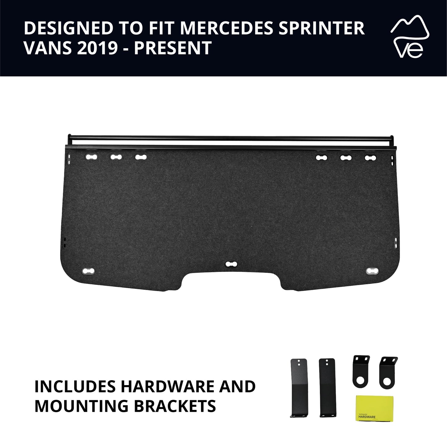 VanEssential Headliner Shelf & Curtain Rod - Mercedes High Roof Sprinter Van 2019+ (VS30)