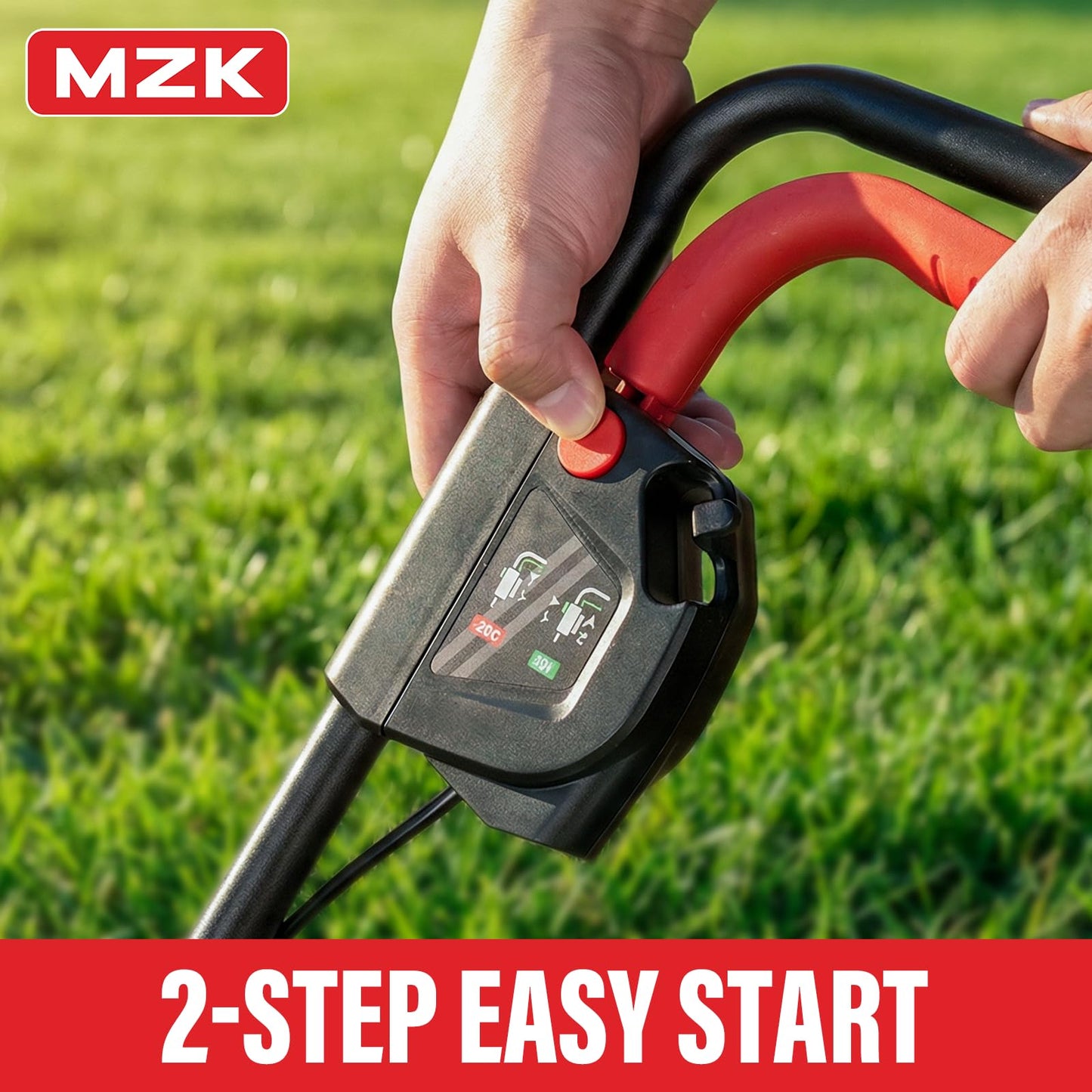 MZK 20V 13" Electric Lawn Mower, Brushless Cordless Lawn Mower with 4-Position Height Adjustment, Walk-Behind Push Mowers with 8 Gallon Grass Bag, 2 x 4.0Ah Batteries & Charger Included, LM13G8