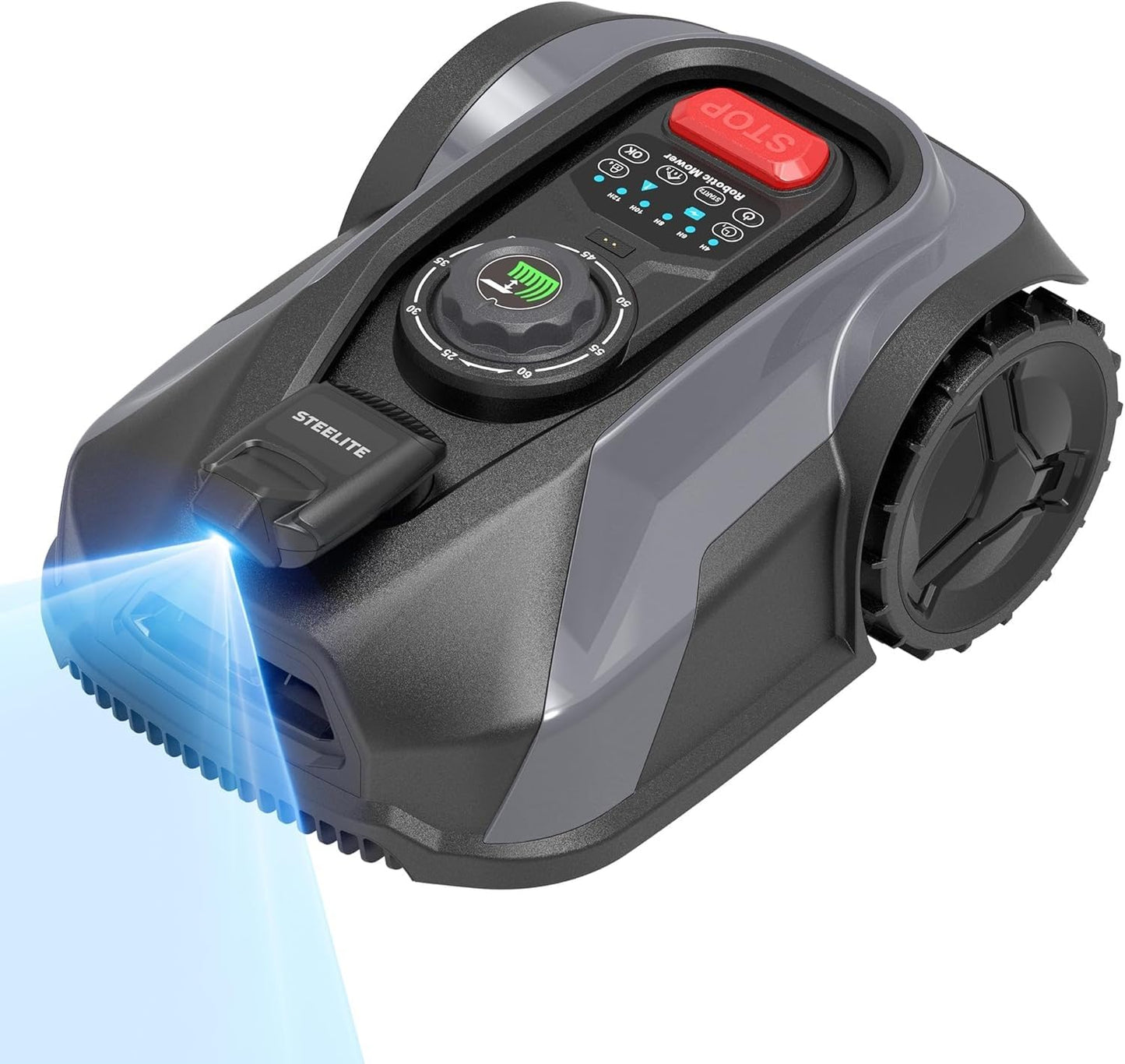 STEELITE Robotic Lawn Mower S7 with App Control, No Boundary Wire, Auto-Charging, Robot Lawn Mower with Obstacle Avoidance and Brushless Motor for Lawns Up to 1/4 Acre, 7.1" Cutting Width