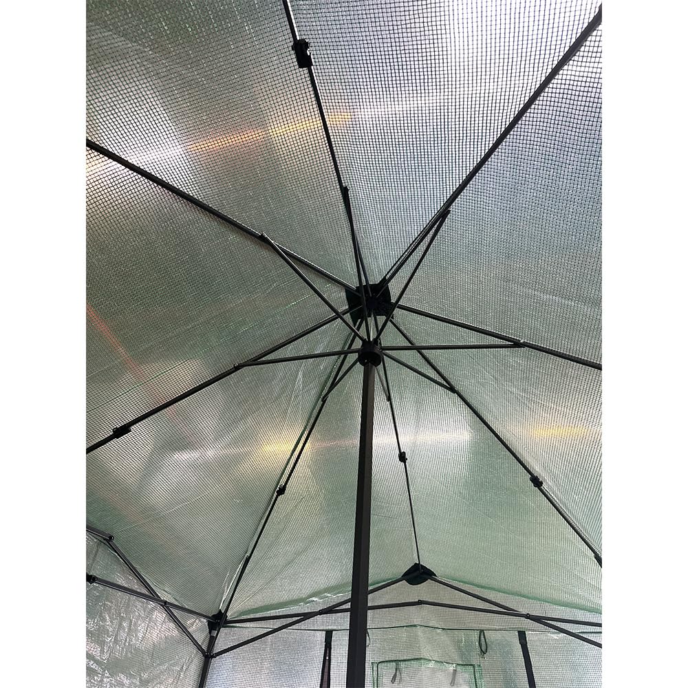 Garden Winds Custom Fit Replacement Cover Compatible with The Eagle Peak GH96EPT-GRN-AZ 12' x 8' Portable Walk in Instant Pop Up Greenhouse Zipper Entry Doors Mesh Side Windows - PE Fabric - Green