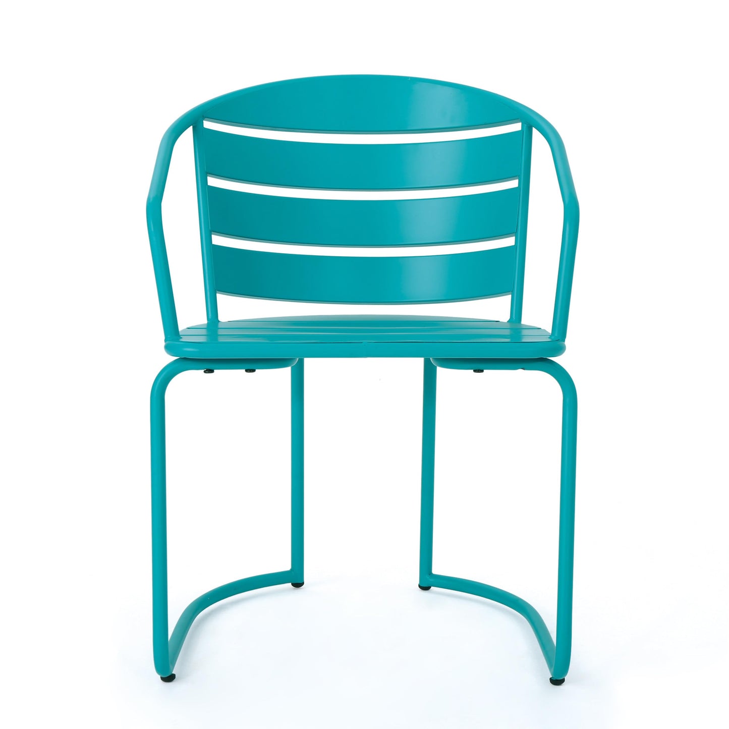 Christopher Knight Home Adley Outdoor Bistro Set, 3-Piece Bistro Table and Chair Set of 2, Patio Furniture Set with Iron Frame, Outdoor Metal Bistro Dining Set, Poolside/Garden Cafeteria, Teal