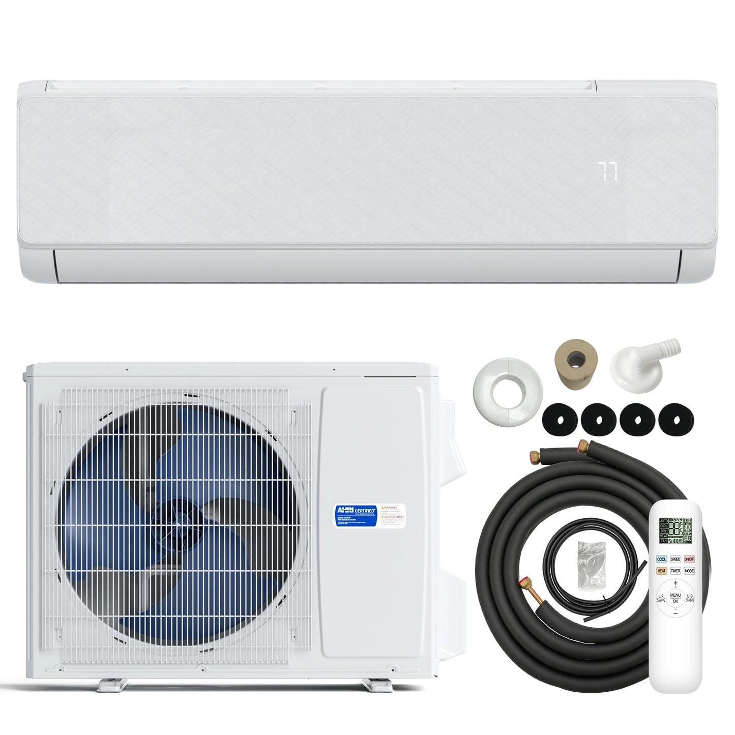 Antarctic Star 24000BTU Mini Split AC/Heating System, Inverter Ductless, 19 SEER2 230V Mini Split Air Conditioner with Heat Pump, Compatible with Alexa, Energy Efficient Split Unit, White