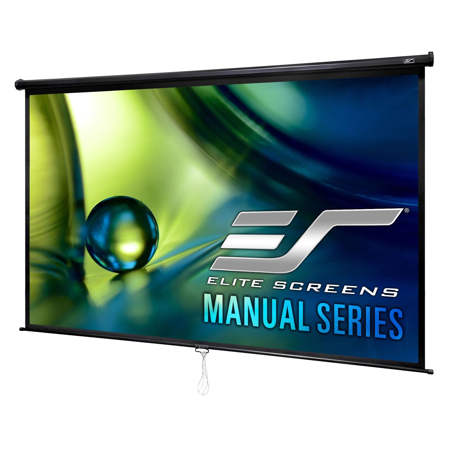 Elite Screens Manual Series, 142-INCH 16:9, Pull Down Manual Projector Screen with AUTO LOCK, Movie Home Theater 8K / 4K Ultra HD 3D Ready, 2-YEAR WARRANTY, M142UWH2, 16:9, Black