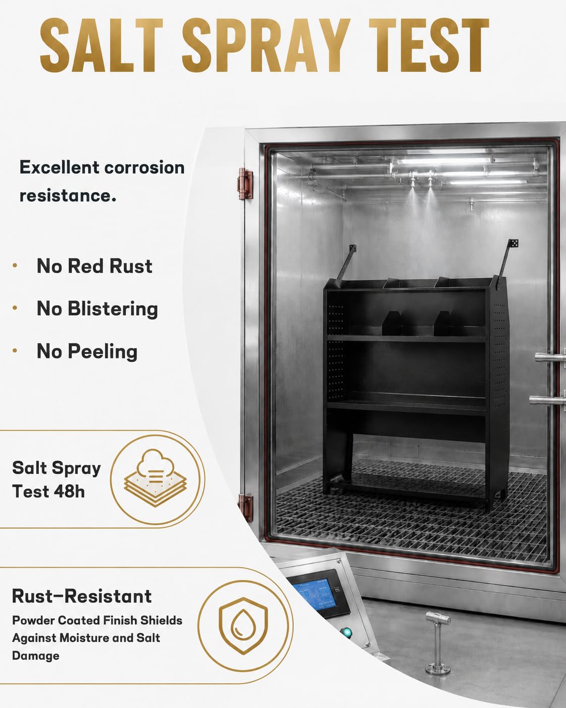 KUTAFUWO Cargo Van Shelving Storage System Fit for Ford Transit,Chevy Express,Nissan NV,Ram Promaster,GMC Savana,Mercedes-Benz Sprinter and Metris.42 W x 46" H x 13" D Heavy-Duty Steel Truck Rack