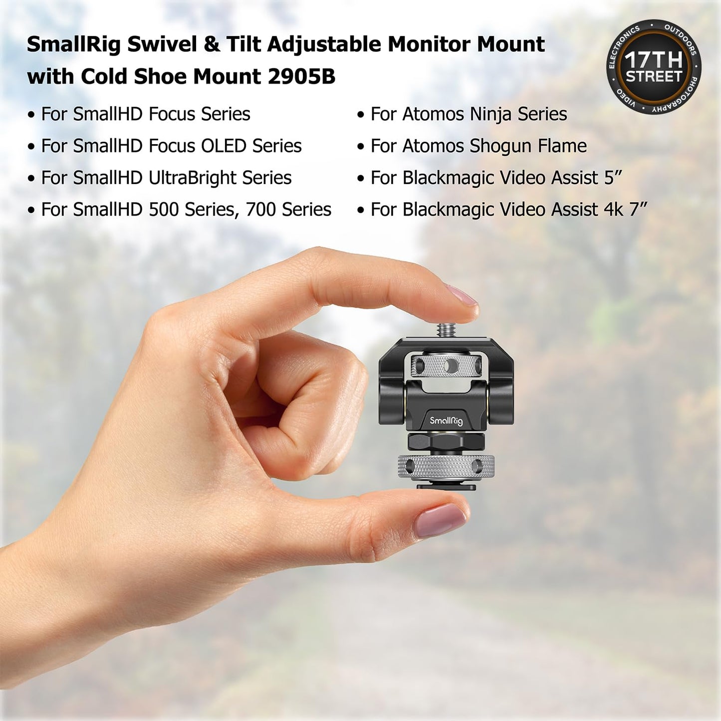 Atomos Ninja 5.2" 4K HDMI Recording Monitor 5" Accessory Kit (Version II) for Select Shinobi and Ninja Monitors, Swivel and Tilt Adjustable Monitor Mount Bundle Set
