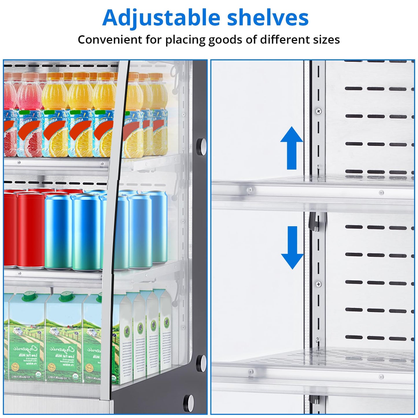 ActiveTrail 7.8 Cu.Ft Display Refrigerator Cabinet,Glass Door Commercial Fridge,LED Lighting & Adjustable Shelves,Double Glazed, White