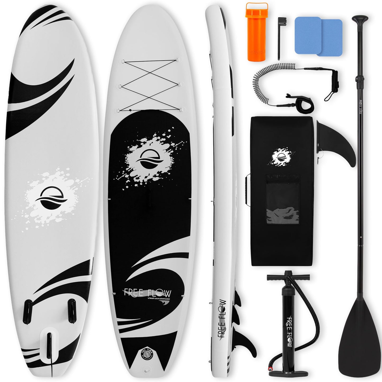 SereneLife 10’10” Inflatable Stand Up Paddle Board with Premium SUP Accessories - 32” Wide Stable Design with Non-Slip EVA Deck Pad, for Youth and Adults, 350 lbs. Capacity