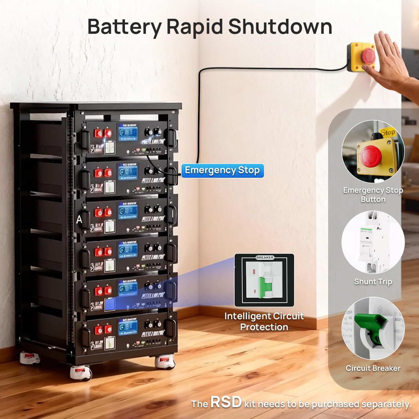 ECO-WORTHY Cubix100 Pro 48V 100Ah Server Rack LiFePO4 Lithium Battery, LED Display, Bluetooth & WiFi Connectivity, Low-Temperature Resistant Cells, for Home Backup Power and Solar Energy Storage