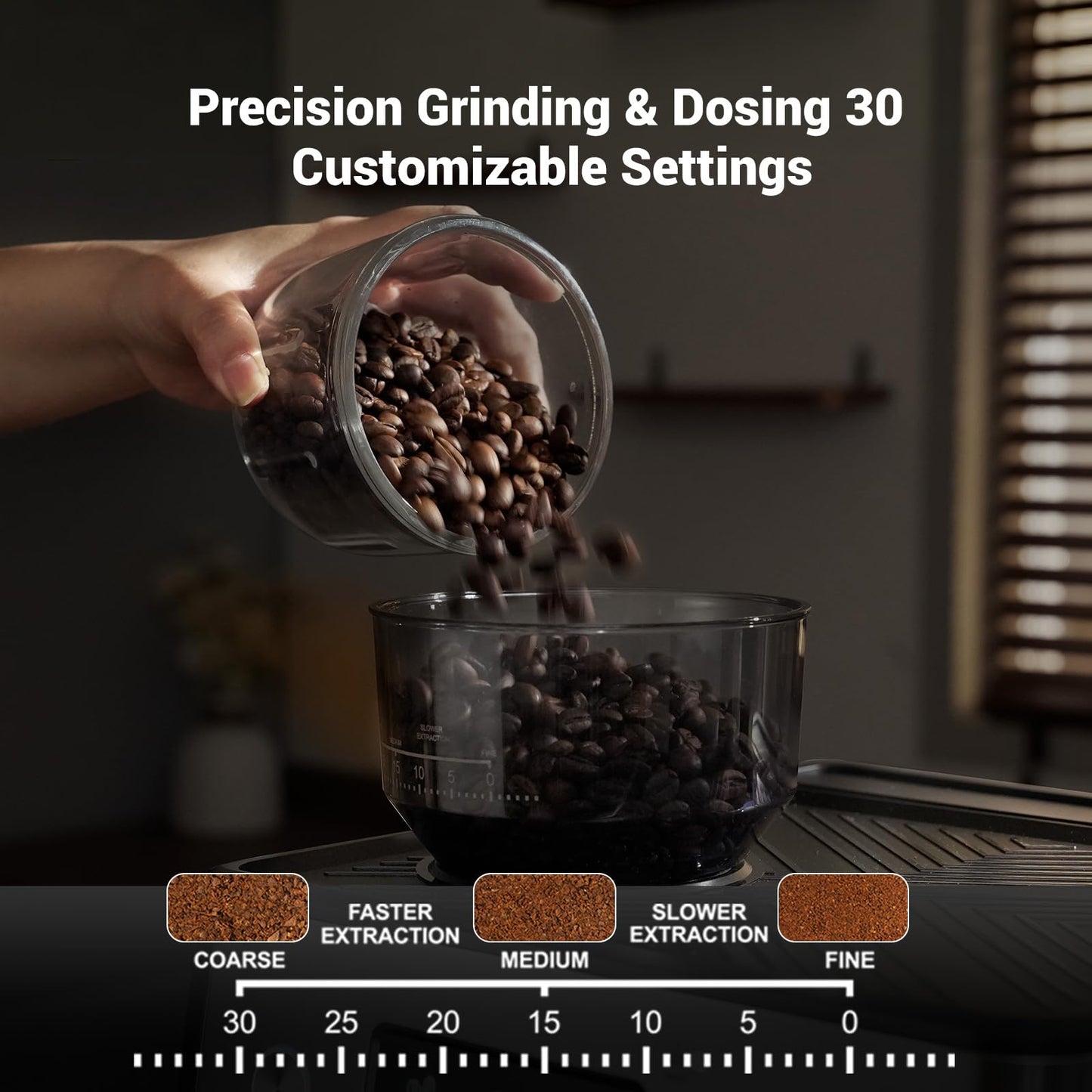 Gevi 20 Bar Espresso Machine with Built-in Grinder & Milk Frother | Professional Coffee Maker for Home | Cappuccino, Latte, 2.3L Removable Water Tank, Stainless Steel Steam Wand