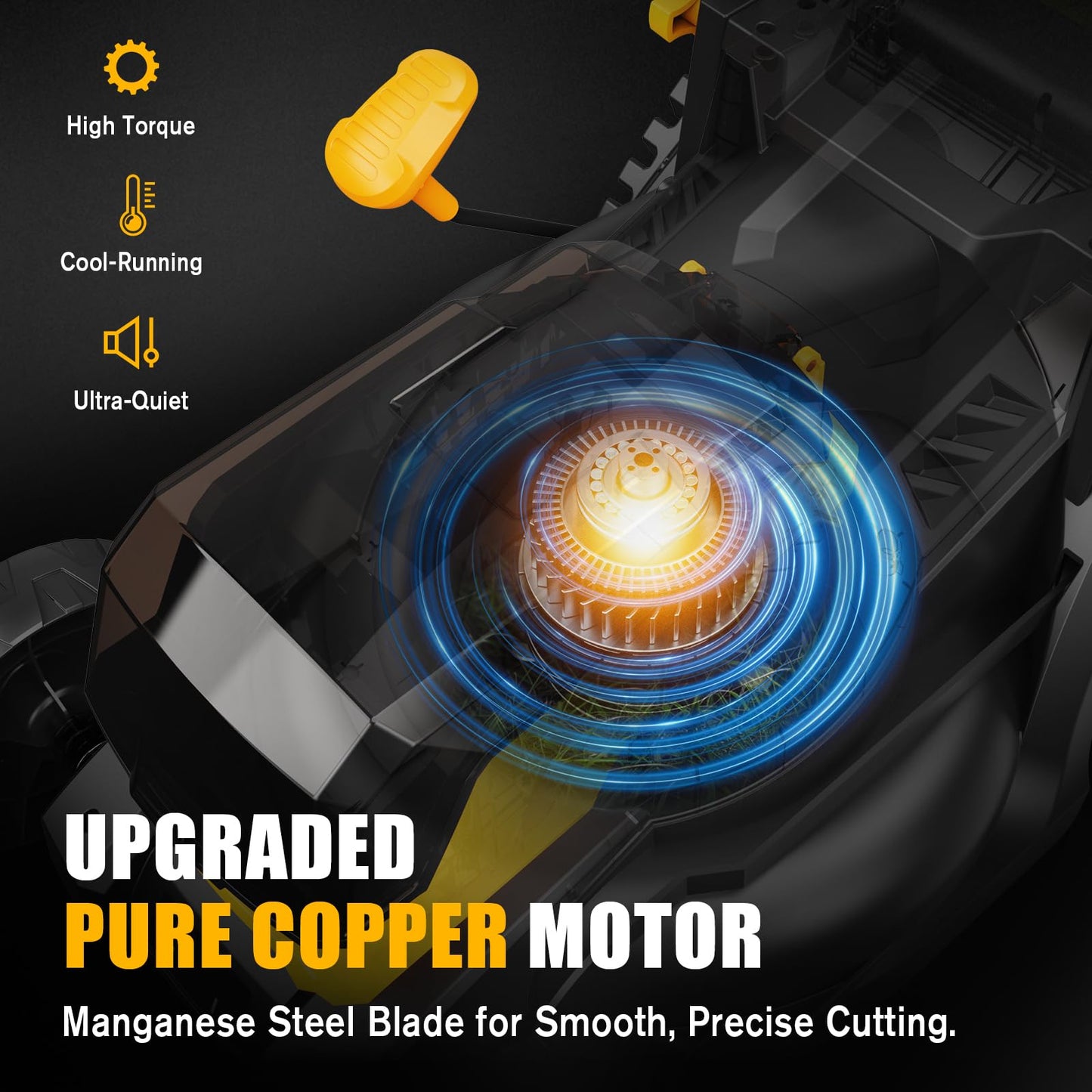 40V Cordless Lawn Mower Compatible with Dewalt 2x20V MAX Battery, 14 Inch Electric Lawn Mower with 35L Grass Bag, 6-Position Height Adjustment, Foldable Push Mower for Yard (Tool Only)