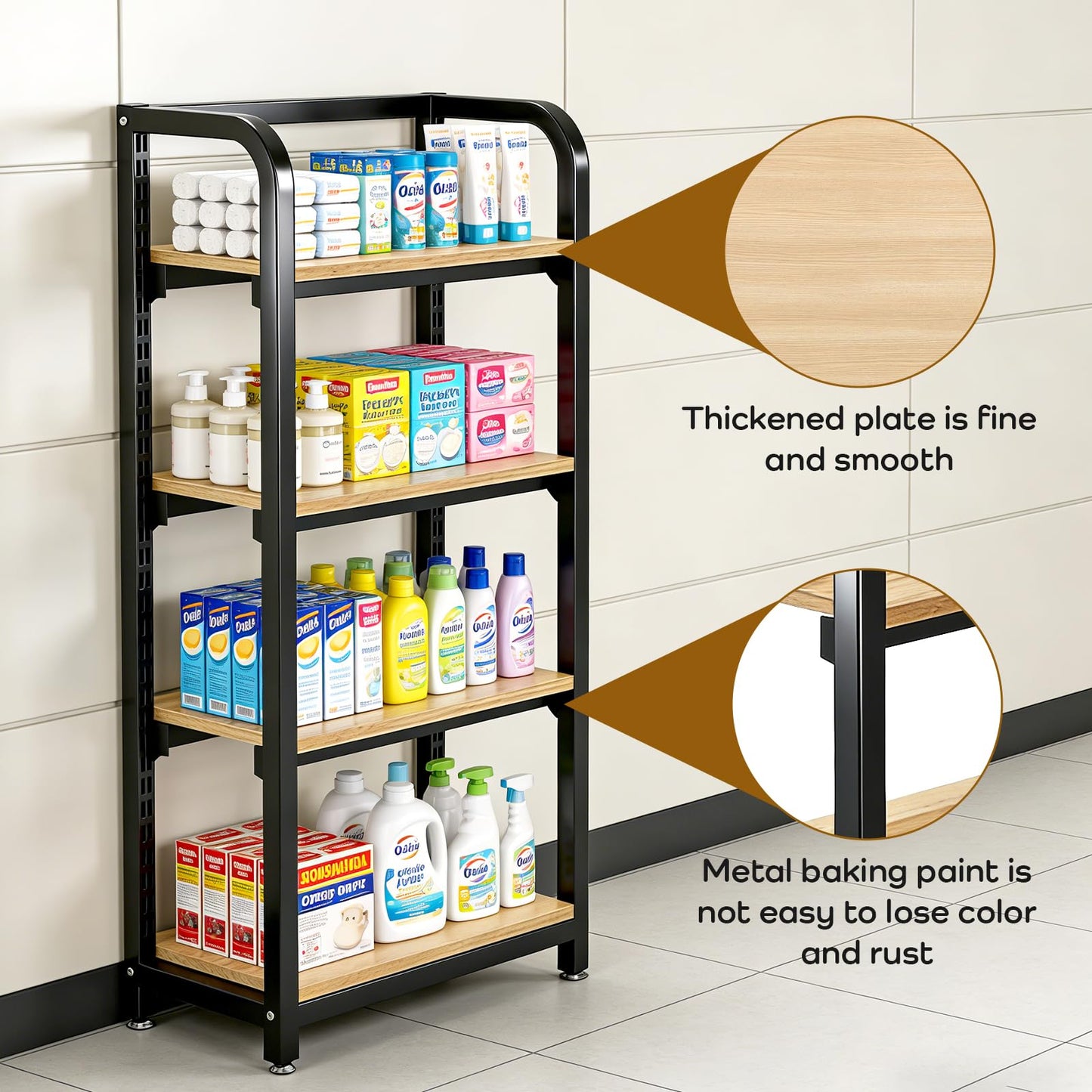 DioOnes Gondola Shelving End Cap,Candy Display Rack, Commercial Supermarket Shelves Center Island Cabinet, Garage Shelving Heavy Duty, for Stores, Supermarkets, Drugstores (End Cap 23.6*11.8*48.5in)