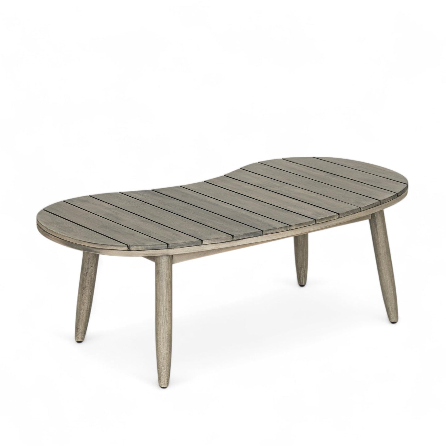 Christopher Knight Home Havets 2 Piece Patio Conversation Sets, Outdoor Acacia Wood Patio Seating Group,Woven Rope Loveseat with Cushions and Coffee Table for Porch Garden Backyard Balcony, Gray+Beige