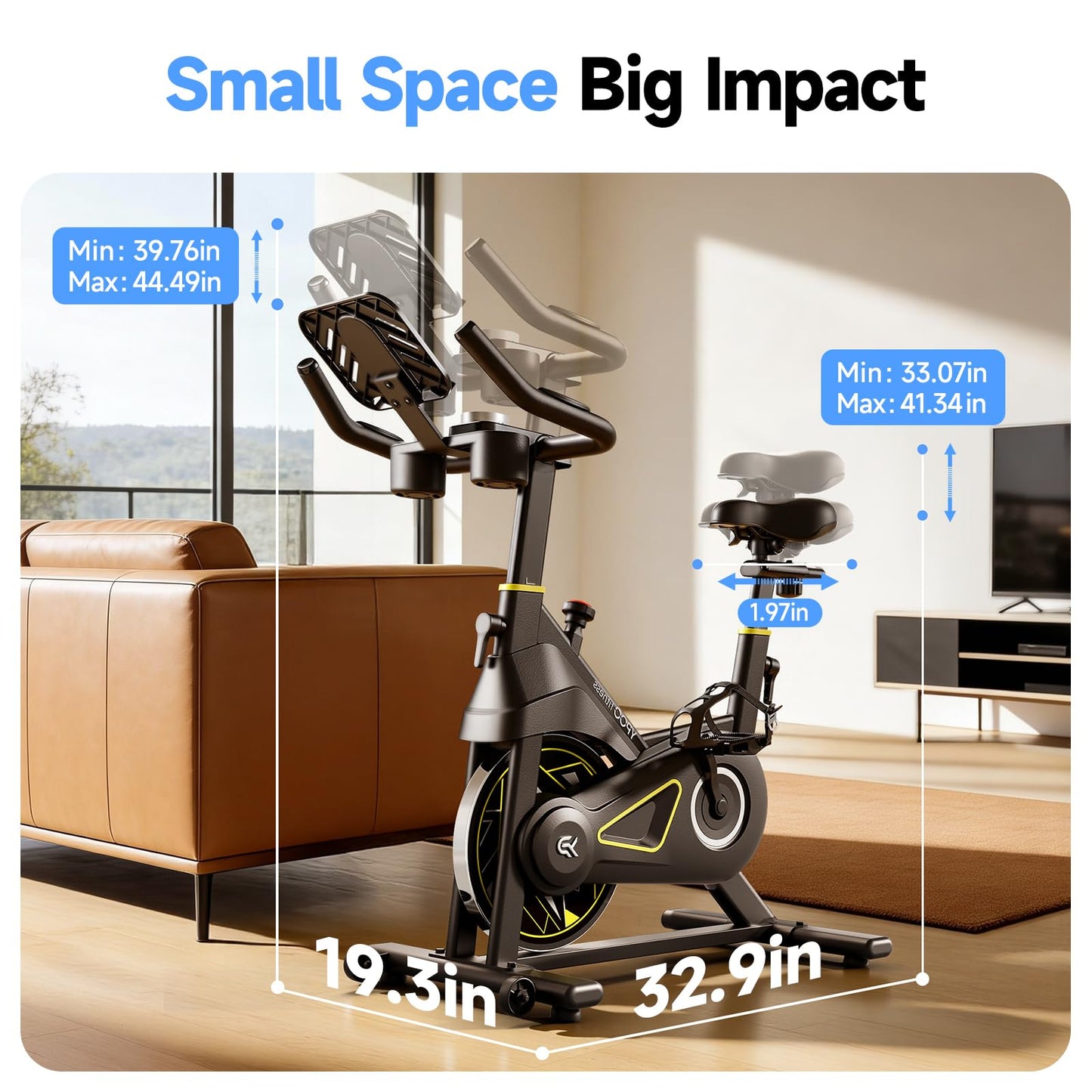 YPOO Exercise Bike, Magnetic Stationary Bikes for Home with Exclusive App, 300lbs Weight Capacity Indoor Cycling Bike Silent Belt Drive with Tablet Mount and Fitness Courses for Weight Loss