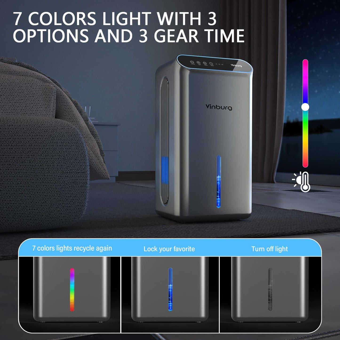 Dehumidifier for Basement (85 OZ, 800 sq ft) Quiet Dehumidifiers for Home, Auto Shut-Off, Sleep Mode, 3 Gear Timer(8H,16H,24H), Small Dehumidifier for Bedroom, Bathroom with Drain Hose(Milky Sliver)