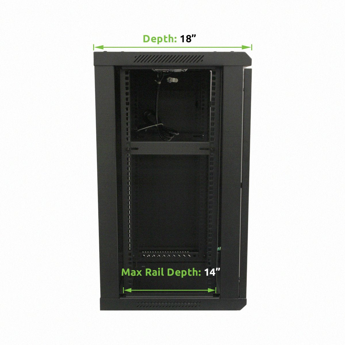 Navepoint 15U Deluxe IT Wallmount Cabinet Enclosure 19-Inch Server Network Rack with Locking Glass Door 16-Inches Deep Black with Shelves