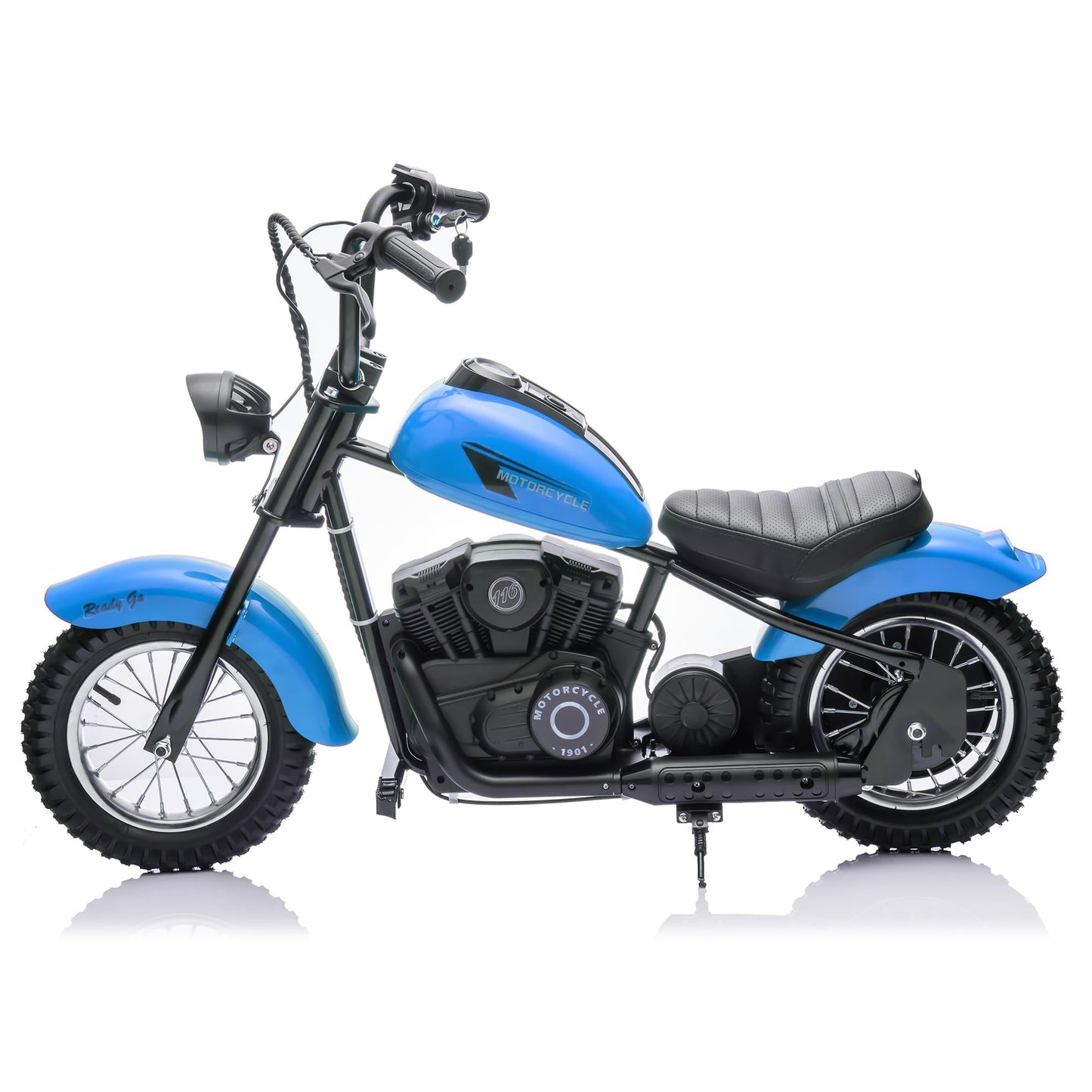 Electric Dirt Bike for Kids 24V, 150lb Max Weight & 15mph, Chain Driven Motor w/12'' Air Filled Tires, Handbrake & Shock Absorbers, LED Lights, Power Display Ride On Toy for Boys & Girls