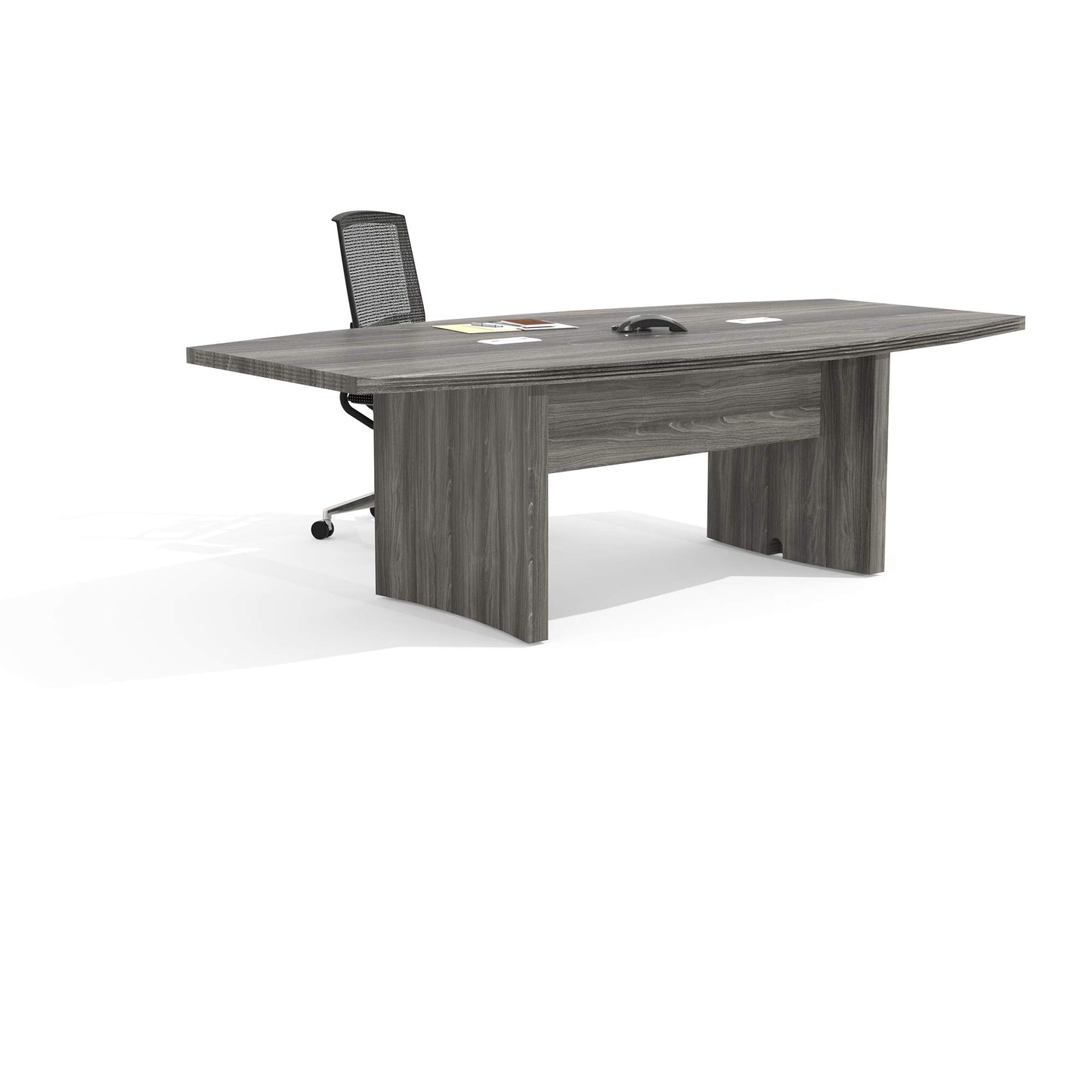 Safco Aberdeen 8 ft Conference Table, Contemporary Laminate, for Modern Business and Meeting Rooms, Gray Steel