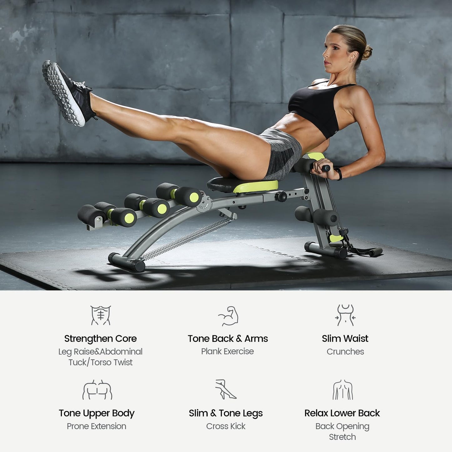 Wonder Core V2 Upgraded Adjustable Workout Bench & Ab/Rowing Machine - Total Gym Style Core Workout Equipment for Ab Workouts, Upper Body & Sit-Up Exercise