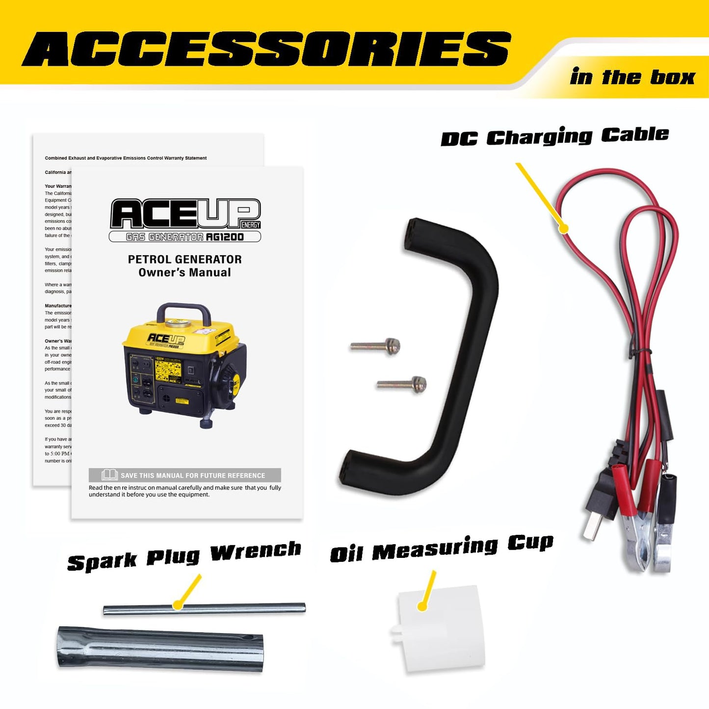 Aceup Energy 1200W Gas Generator, Small Lightweight Generator for Home Use, EPA Compliant ideal for Father's Day