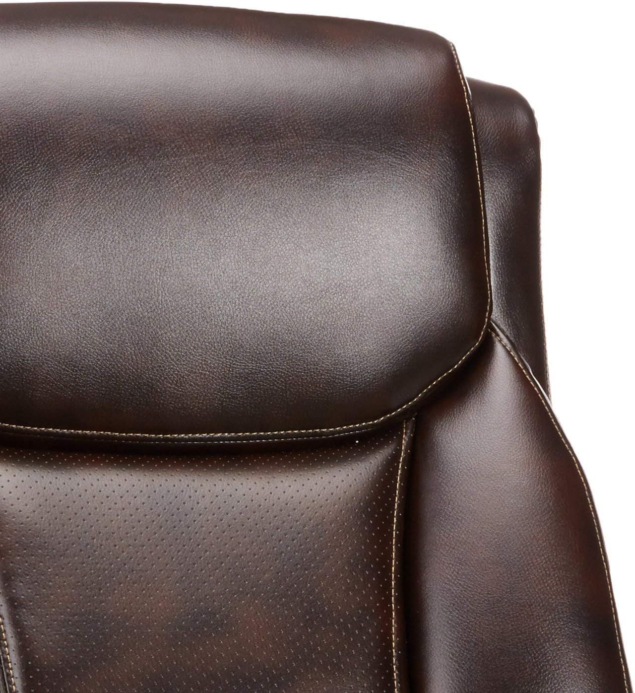 Amazon Basics Big & Tall Executive Office Chair with Lumbar Support, Adjustable Height, 350-Pound Capacity, 28.5"D x 30.25"W x 47.9"H, Black Pewter Finish