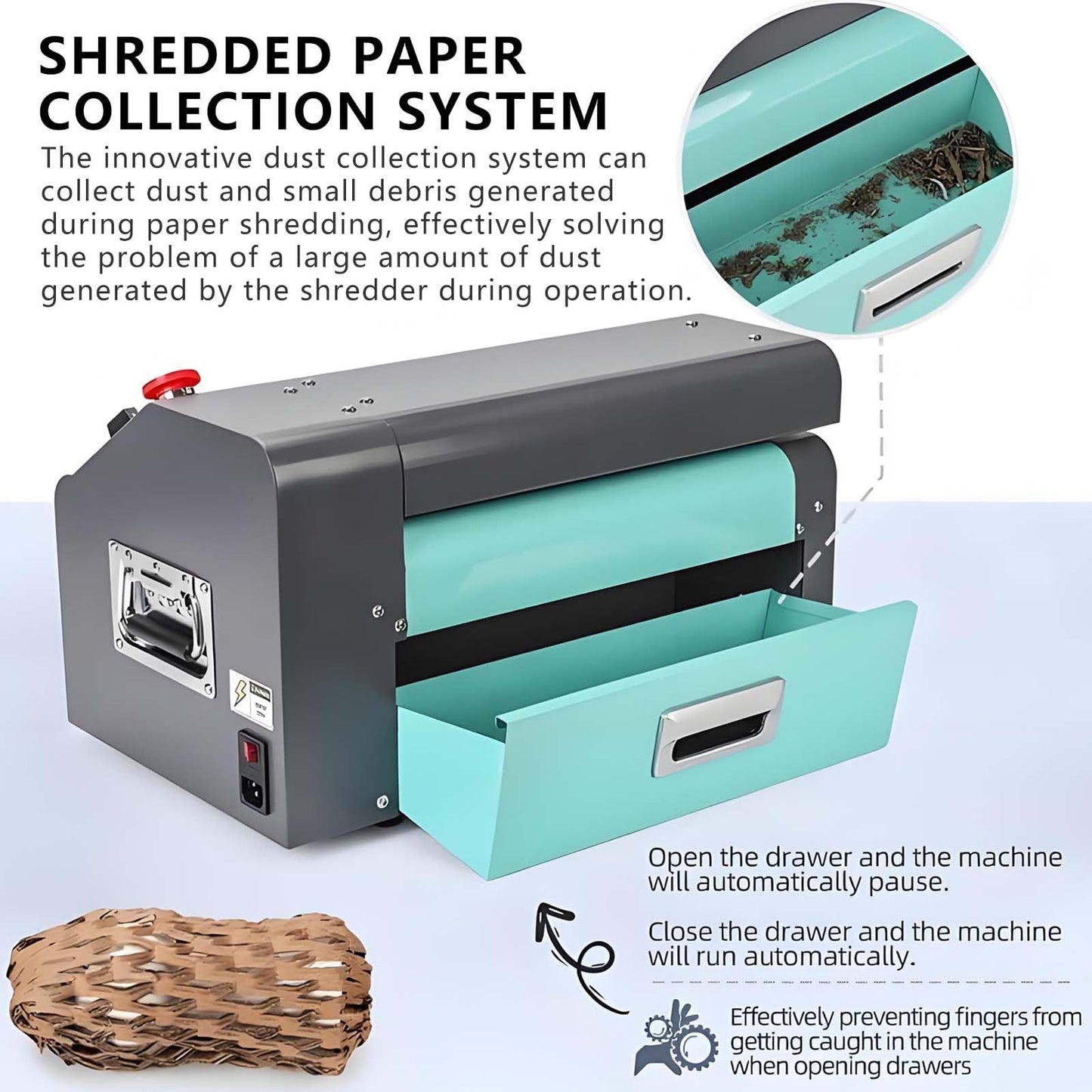 Heavy Duty Carton Cutting Machine,for 3-5 Layers Paper,5 m/min Carton Box Express Packaging Cardboard Shredder,13.8"/350mm