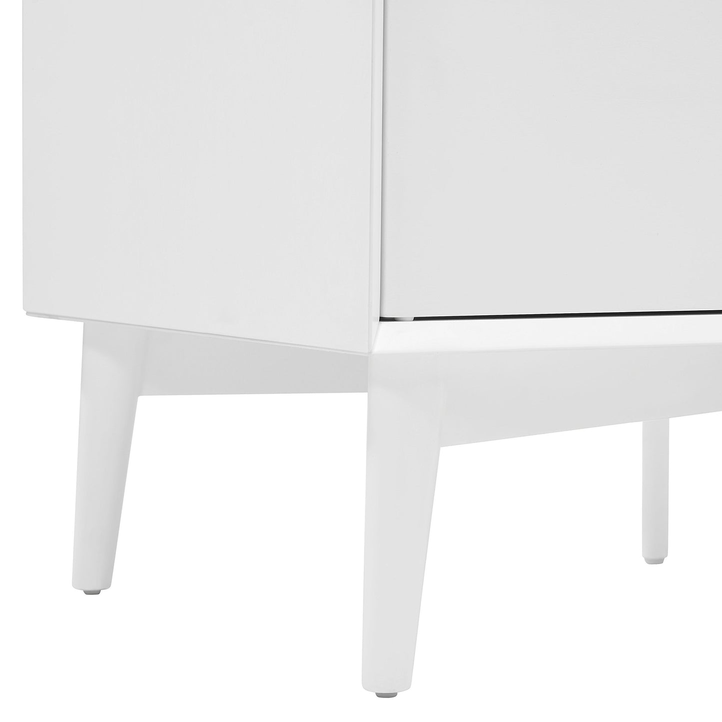 Crosley Furniture Landon Mid Century Sideboard Buffet Cabinet with Storage, White