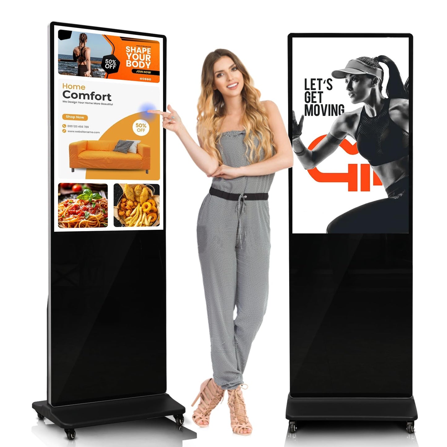 KEINONE 43" Touch Digital Signage Display Kiosk Floor Stand Advertising