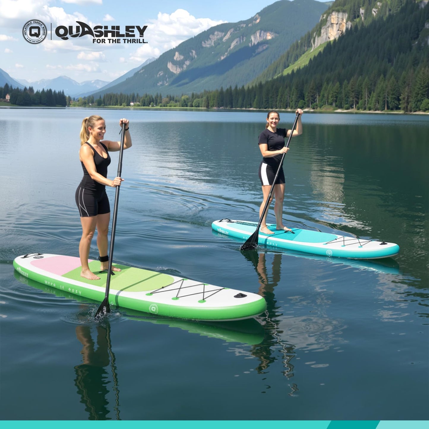 Quashley All-Around Inflatable Paddle Board 10'6" SUP for Adults & Kids,Family Stable Paddleboard,Beginner Friendly Full Kit with Backpack/Hand Pump/Leash Blue