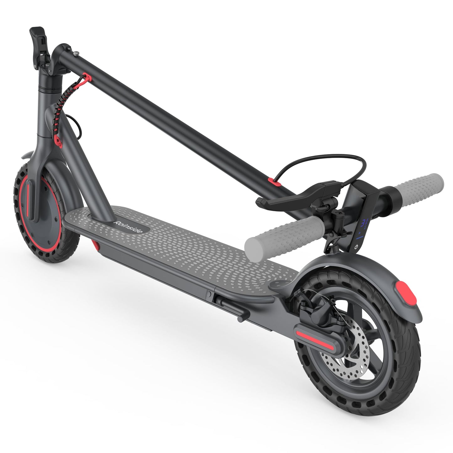 Roinside Scooter for Adults- 8.5" Solid Tires/350W Motor, 19 MPH Digital Display, Up to 21 Miles Long-Range Commuting Folding E-Scooter for Adults with Dual Braking System, App Control